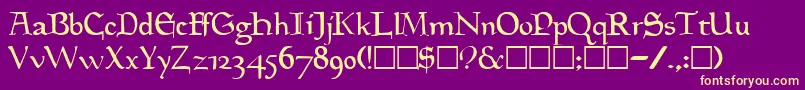 Goudymedieval Font – Yellow Fonts on Purple Background