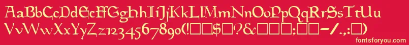Goudymedieval Font – Yellow Fonts on Red Background