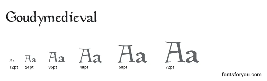 Размеры шрифта Goudymedieval