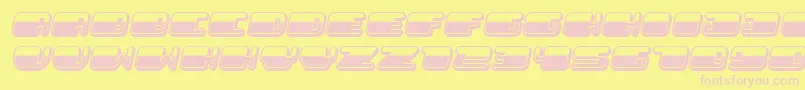PatrioticNoStars Italic-Schriftart – Rosa Schriften auf gelbem Hintergrund