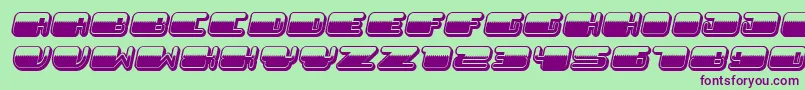 Czcionka PatrioticNoStars Italic – fioletowe czcionki na zielonym tle