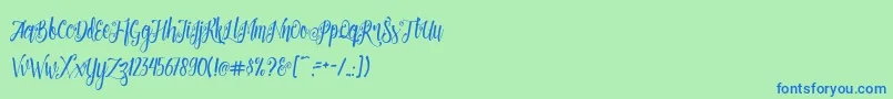 Patronia Script Font – Blue Fonts on Green Background