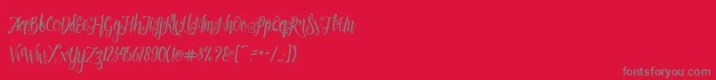 Patronia Script Font – Gray Fonts on Red Background