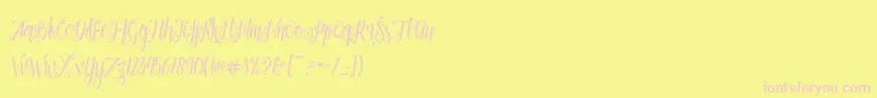 Patronia Script-Schriftart – Rosa Schriften auf gelbem Hintergrund