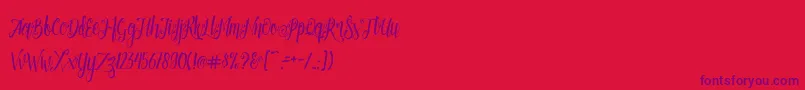 Patronia Script-Schriftart – Violette Schriften auf rotem Hintergrund