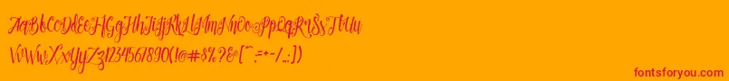 Patronia Script-Schriftart – Rote Schriften auf orangefarbenem Hintergrund