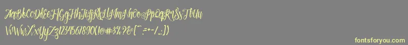 Patronia Script-Schriftart – Gelbe Schriften auf grauem Hintergrund