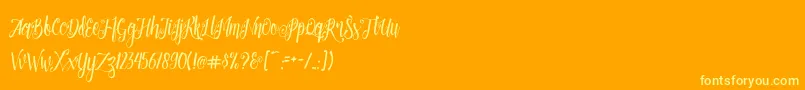 Patronia Script Font – Yellow Fonts on Orange Background