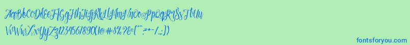 Patronia Script Font – Blue Fonts on Green Background