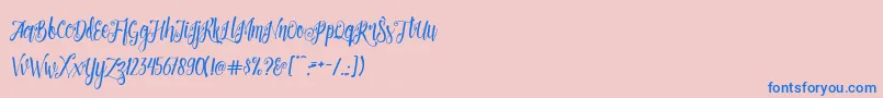 Patronia Script Font – Blue Fonts on Pink Background