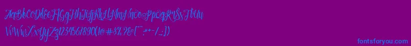 Patronia Script-Schriftart – Blaue Schriften auf violettem Hintergrund