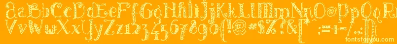 PATTD   -Schriftart – Gelbe Schriften auf orangefarbenem Hintergrund