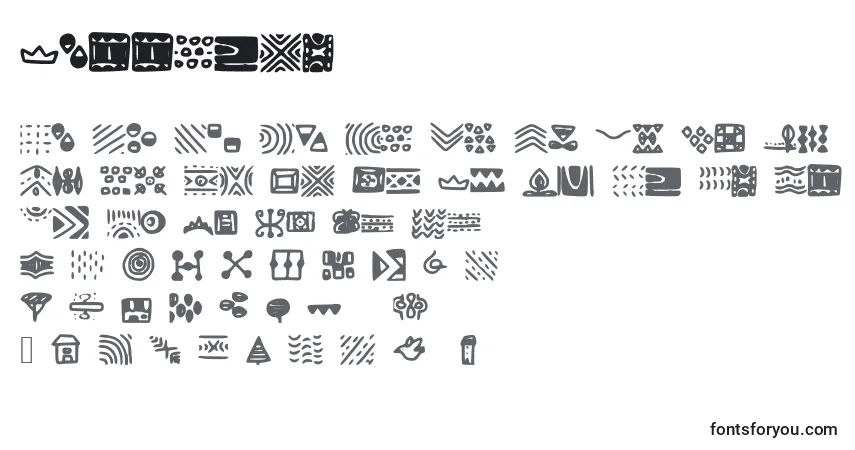 A fonte Patterns – alfabeto, números, caracteres especiais