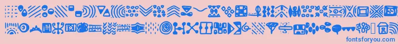 Patterns-Schriftart – Blaue Schriften auf rosa Hintergrund