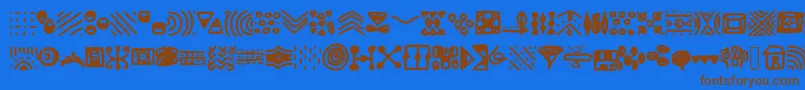 Patterns-Schriftart – Braune Schriften auf blauem Hintergrund