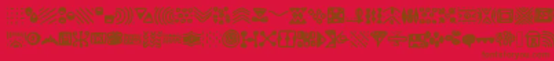 Patterns-Schriftart – Braune Schriften auf rotem Hintergrund