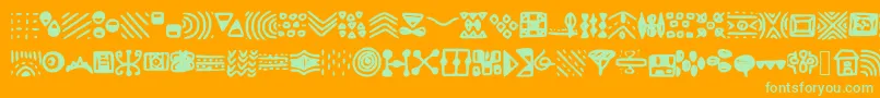 Patterns Font – Green Fonts on Orange Background