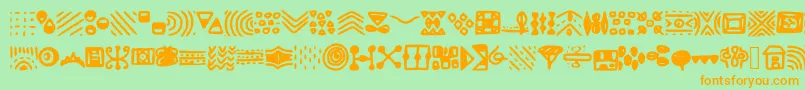 Czcionka Patterns – pomarańczowe czcionki na zielonym tle