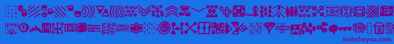 Patterns Font – Purple Fonts on Blue Background