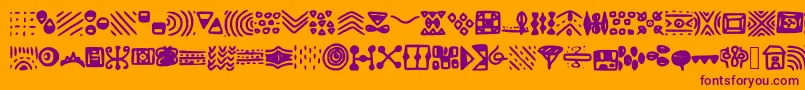 Patterns Font – Purple Fonts on Orange Background