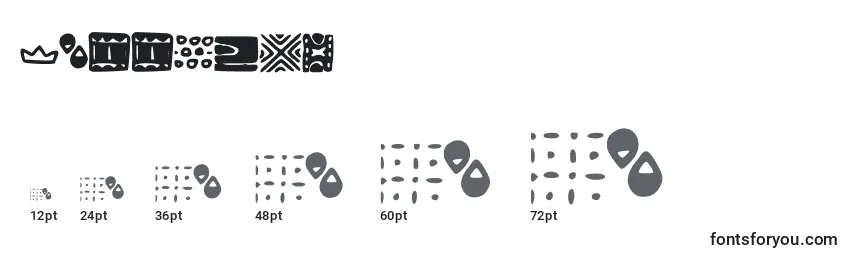 Größen der Schriftart Patterns