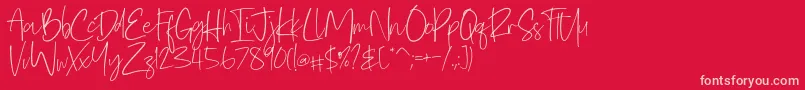 Pattheda-Schriftart – Rosa Schriften auf rotem Hintergrund