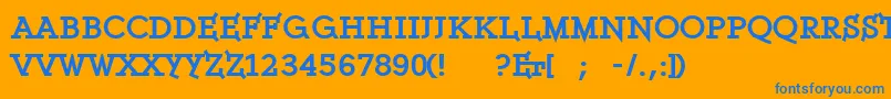 フォントEthserifblackethon – オレンジの背景に青い文字