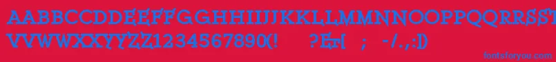 Шрифт Ethserifblackethon – синие шрифты на красном фоне