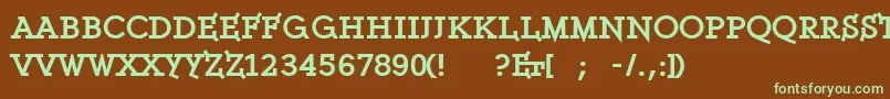 Шрифт Ethserifblackethon – зелёные шрифты на коричневом фоне