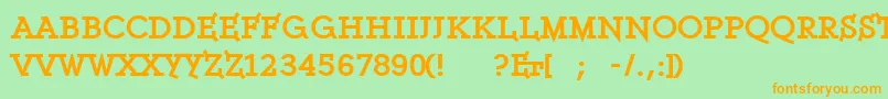 Шрифт Ethserifblackethon – оранжевые шрифты на зелёном фоне