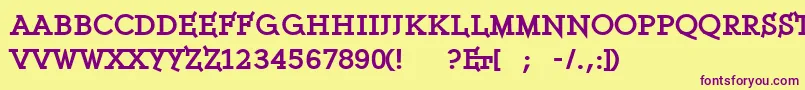 Ethserifblackethon Font – Purple Fonts on Yellow Background