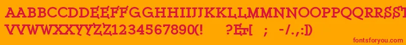 Czcionka Ethserifblackethon – czerwone czcionki na pomarańczowym tle