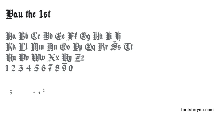 Schriftart Pau the 1st – Alphabet, Zahlen, spezielle Symbole