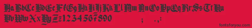Pau the 1st Font – Black Fonts on Red Background