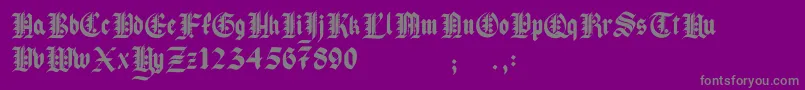 Czcionka Pau the 1st – szare czcionki na fioletowym tle