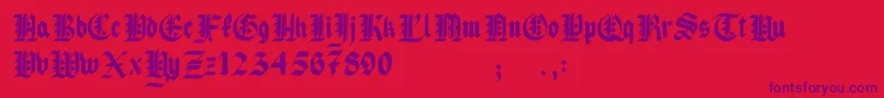 フォントPau the 1st – 赤い背景に紫のフォント
