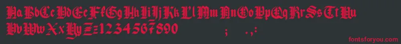 Pau the 1st Font – Red Fonts on Black Background