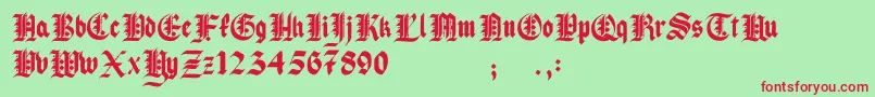 Pau the 1st Font – Red Fonts on Green Background