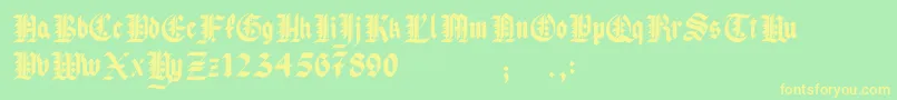 Pau the 1st Font – Yellow Fonts on Green Background