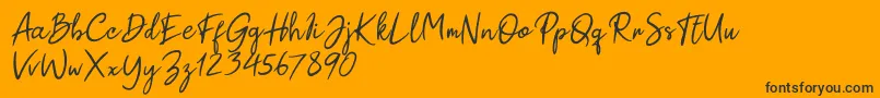 Paul Signature Font – Black Fonts on Orange Background