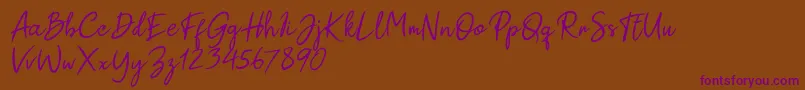 Paul Signature Font – Purple Fonts on Brown Background
