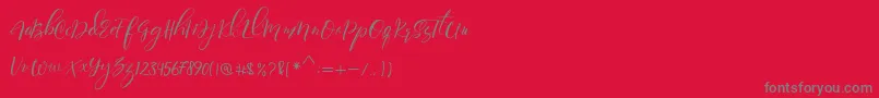 Paula Eva Font – Gray Fonts on Red Background