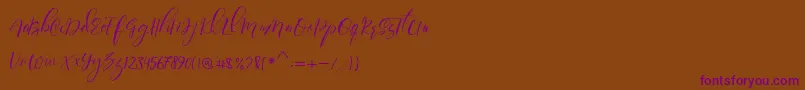 Paula Eva Font – Purple Fonts on Brown Background