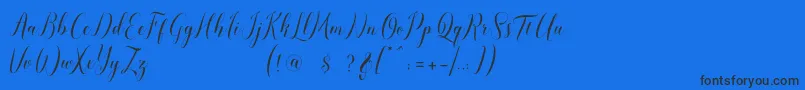 Fonte pauline script – fontes pretas em um fundo azul