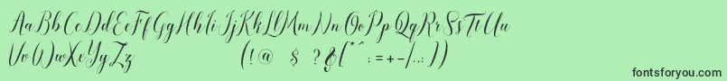 フォントpauline script – 緑の背景に黒い文字