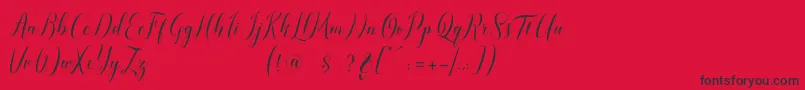 Fonte pauline script – fontes pretas em um fundo vermelho