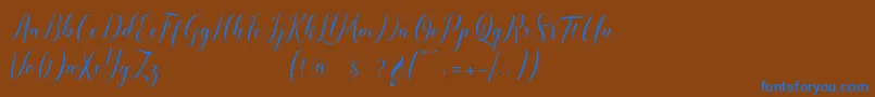 Fonte pauline script – fontes azuis em um fundo marrom