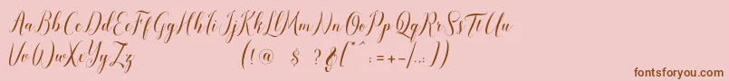 Fonte pauline script – fontes marrons em um fundo rosa