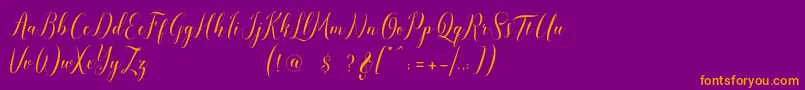 フォントpauline script – 紫色の背景にオレンジのフォント