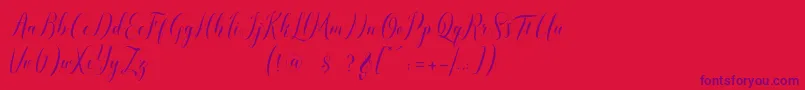 Fonte pauline script – fontes roxas em um fundo vermelho